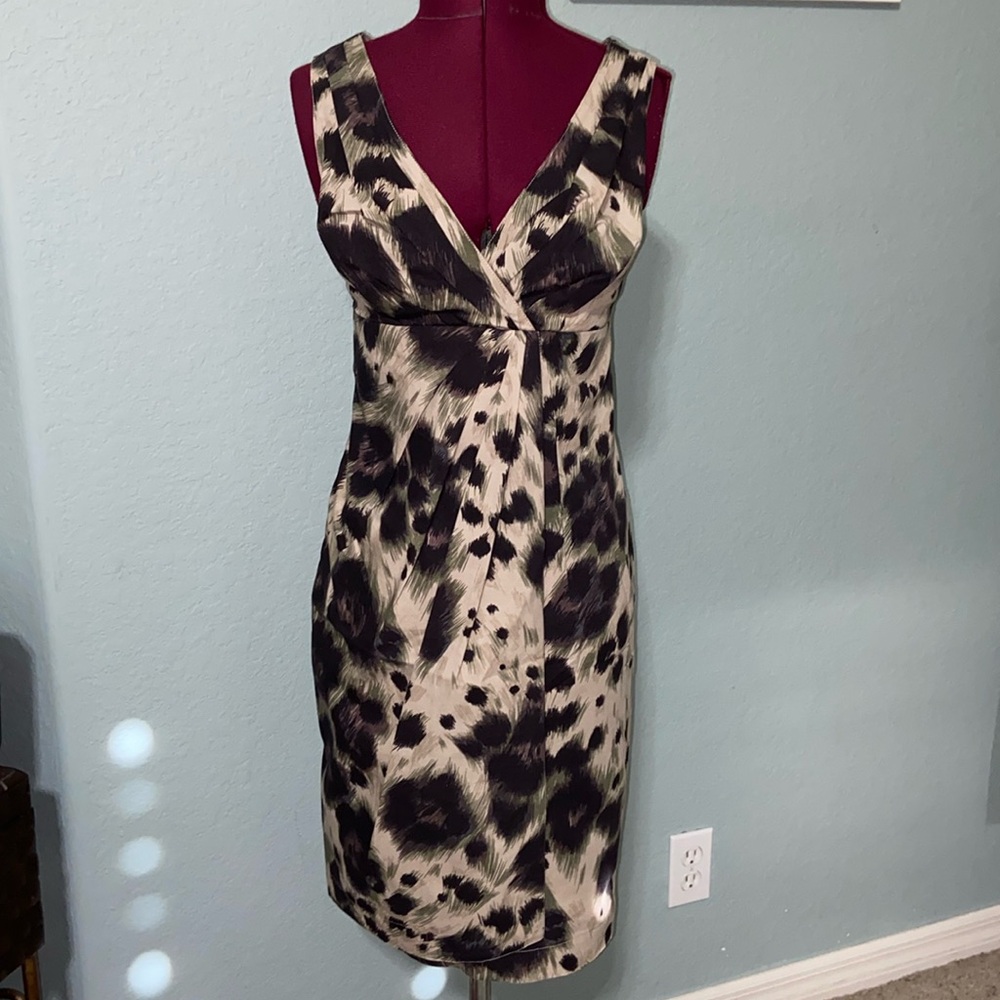 RARE Vintage RED Valentino Leopard faux wrap Dress